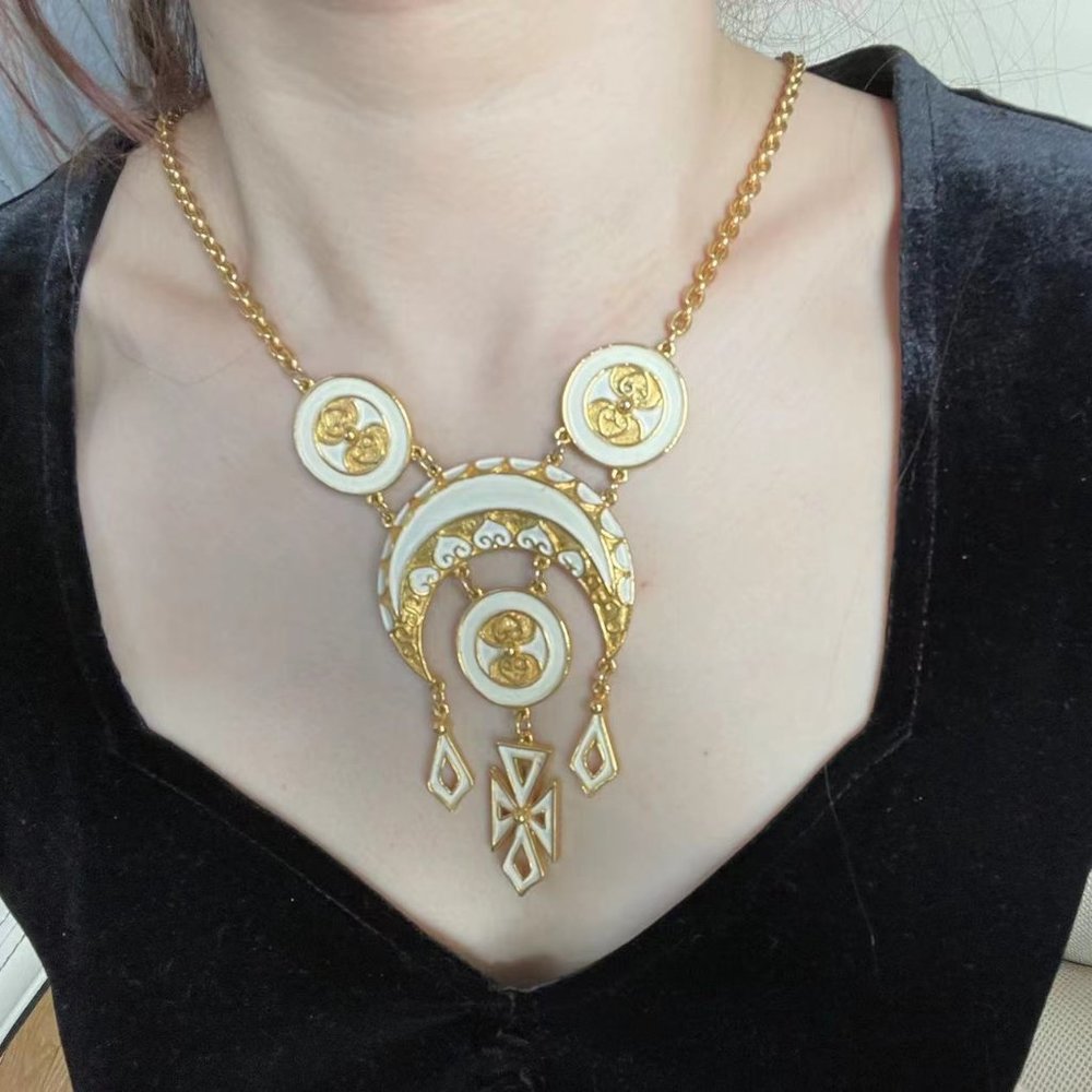 Vintage Enamel Statement Necklace